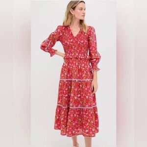 Pink City Prints Smocked Cotton Floral Dress